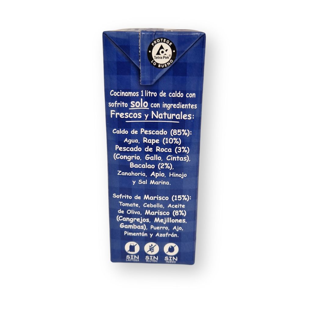Paella Bouillon Zeevruchten 1 liter Zijkant 2